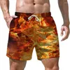 Herren-Shorts, Sommerflamme, 3D-Druck, lässiger Stil, Modetrend, Straße