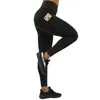Kvinnors leggings salspor hög midja träning kvinnor solida fickor skjuter upp fitness leggins kvinnliga mode smala kroppsbyggande sexig ben