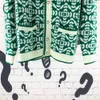 Chandails pour hommes Casablanca Manteau tricoté 23aw Hommes Desigenr Veste en tricot Pull de mode Nouveau Casablanca Chemise Nouveau Vneck Écran Jacquard Manteau Lâche Cardigan Vert s