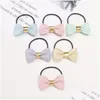 Hårtillbehör 1Pair Bowknot Girls Scrunchies Glitter Bows For Child Elastic Rope TS2003 Drop Delivery Baby Kids Maternity DHFNG