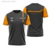 남자 티셔츠 남자 티셔츠 Camiseta con estampado 3d de McLaren f1 para hombre y mujer camiseta deportiva de manga corta con cuello redondo 2023 m230410