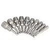 Skiftnyckel skruv 10st/parti 6-15mm pneumatisk stark kraftmagnetisk mutterförare borrbitar set 65mm 1/4 "Hex shank metric socket skiftnyckel s Akne