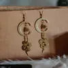 Dangle Earrings Snake Dainty Sun Hoop天体蛇の手作りのジュエリーギフトウィムシゴスフェアコア