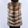 Femmes fourrure fausse Maomaokong naturel raton laveur réel manteau dames gilet mi-long hiver chaud luxe femmes manteau haut gilet 231109