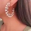 Kolczyki stadninowe biurincolor modna biała perła c kształt duży kolczyk dla kobiet