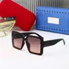 gucchi guccs Designer Cucci sunglasses Women's Fashion Advanced Sense Large Face Square Mesh Red Black Uv Resistant Strong
