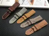 Watch Bands High quality 24mm brown gray retro Italian leather strap strap butterfly buckle strap 230410