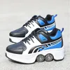 Tênis deformação sapatos de parkour 4 rodas rodadas de tênis de corrida para adultos crianças unissex invisíveis rolos de polia patins tênis 230410