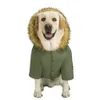 Hondenkleding Hond Winter Warm Donsjack Waterdichte bontkraag Kerstkleding voor honden met badge Dikkere hondenaccessoires voor grote honden 231109