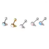 Boucles d'oreilles en acier inoxydable pour femmes, 1 pièce, cristal opale, petit Cartilage conque, Piercing Labret, bijoux, 2023, 1 pièce