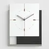 Orologi da parete Orologio quadrato alimentato a batteria Design moderno di lusso silenzioso soggiorno Orologio minimalista da parete casa AD50WC