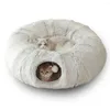Игрушки для кошек, туннельная кровать, пещера с ковриком для домашнего хорька, складная плюшевая трубка, пончик, многофункциональная