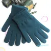 Cinco dedos Guantes Invierno Mujeres Hombres Pantalla táctil Mitones cálidos Punto grueso Otoño completo Muñeca corta Calentador de manos Navidad