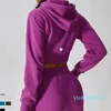 Women Zipose Zip Hooded Fitness Sports Switer Outdoor che corre asile da donna sciolte