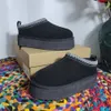 Zapatillas Tazz para hombre y mujer Diapositivas de piel de Tasmania Bota clásica ultra mini con plataforma Semilla de mostaza Sin cordones Les Petites Mezcla de lana de gamuza Confort Botines de diseñador de invierno