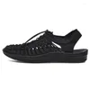 Sandaler Zoki Weave Elastic för män 2023 Summer Breattable Hollow Out Casual Shoes Man Outdoor Non-Slip Platform Unisex