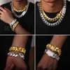 Bijoux en gros en vrac 10 pièces/ensemble 10-22mm 14K 18K 20K or tour de cou lourd Cubana solide Miami chaîne à maillons cubains collier pour hommes