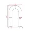 Decorazione per feste 5x8ft Parete rotonda aperta Sfondo ad arco Palloncini floreali Cornice Base in metallo Supporto per decorazioni per matrimoni