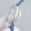 Orologi da donna di Napoli Quadrante bianco naturale in madreperla Orologi meccanici automatici splendidi e brillanti Orologi di lusso con diamanti Mossany di lusso di alta qualità