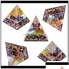 Bijoux Pochettes Sacs Pochettes Emballage Affichage Tumbeelluwa Chakra Cristal Orgonite Pyramide Générateur D'énergie Avec Du Fil De Cuivre Ro Dro Dh6Al