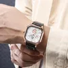 Relógios de pulso relógio masculino quadrado moda tendência preto tecnologia juventude estudante masculino estilo britânico relógios