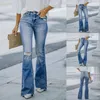 Jeans da donna 2023 donne baggy vintage strappati alla moda pantaloni in vita alta gamba y2k lavati blu pantaloni in jeans streetwear