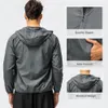 Solid Ultralight Quick Dry Hoodies Men Fashion Design Windproof Waterproof Trench Coat Zipper Sports Hoodie Size S-3XL för manlig, idealisk för utomhuscykling