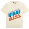 Designer Summer Women T Shirt Shirt Checked Rätt Blue Letter Print Beige Sleeve T-Shirt Summer Top High Version