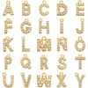 Anhänger-Halsketten, 2 Buchstaben, maßgeschneiderte Charm-Anhänger-Halskette, glänzender Micro Pave-Zirkon, 26 Anfangsbuchstaben, Name, Edelstahlkette
