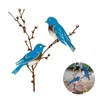 Garden Decorations Metal Painted Bird Decor Weather Resistant Home Tits Living Room Berries For Outside Fence Beautiful Autumn Lawn Balcony