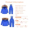 Manteau en duvet Vestes d'hiver pour garçon Enfants Snowsuits Costumes pour enfants Plume Down Parka Manteau Filles Col De Fourrure Survêtement Salopette Bébé Combinaison 231108