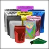 Bolsa de embalaje con cierre de cremallera de papel de aluminio de color resellable, bolsa de embalaje con cremallera de Mylar metálica autosellada, bolsas de calidad alimentaria, merienda para hornear