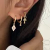 Hoop Earrings WTLTC 2023 CZ Stone Small Huggie For Women Mini Rhombus Ear Piercing Drop Tiny Cartilage