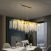 Chandeliers Led G9 Post Modern Little K9 Crystal Tassel Ceiling Chandelier Hanging Light Luxury Luminaire Lamp For Model Living Dinning Room