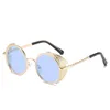 Lunettes de soleil rondes cadre Steampunk pour hommes femmes mode Vintage voiture conduite métal lunettes de soleil mâle femme lunettes