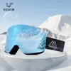 نظارات التزلج Vozapow Professional Goggles Goggles مزدوجة العدسة مضادة الضباب UV400 نظارات قناع التزلج الكبيرة التزلج على الجليد الرجال الرجال الثلج نظارات الثلج 231109