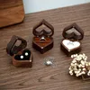 Bolsas de jóias Casal Anéis Caixa Coração Forma De Madeira Grande Capacidade Armazenamento Brinco Anel Display Case Senhoras Presentes