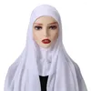 Halsdukar malaysia kvinnor huvud halsduk elastisk full täckning nackskydd skyddar integritet anti-uv omedelbar chiffong hijab muslimsk inre pannband