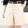 Women's Shorts Jielur Korean Fashion Casual Summer Shorts Women Loose Wide Leg Pantalon Femme Belt Green White High Waist Shorts Female S-XXL 230424