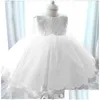 Robes de fille née bébé fille robe fête infantile pour les filles 1 an anniversaire dentelle robe de baptême vêtements blanc baptême Lj201 Drop D Dhtxk