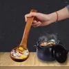 Löffel japanischer Kochlöffel natürlicher Holz mit langem Griff Suppe Scoops Küche Vorräte Tischgeschirr Utensilien Kelle Kelle