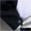 Chándales para hombres Color de costura Conjuntos de dos piezas para hombre Chándales de otoño Chaqueta de mezclilla blanca / negra Agregar jeans elásticos ajustados 2 piezas-set con dhvcb