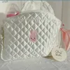 Blöja väskor söt blöja väska liten rosa kanintryck mamma väska utflykt bärbar handväska för nyfödda våren nyanrivningar förvaring packagel231110