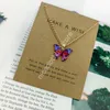 27 Styles Bohème Multicolore Papillon Pendentif Collier Ins Dames Alliage Chaîne Colliers Bijoux Cadeau Avec Carte