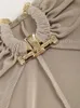 Grundläggande casual klänningar glänsande tröja lår högt split cut out twist metall hårdvarurör klänning 231109
