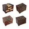 Jewelry Pouches Wooden Box Retro Jewellery Chest With Mirror Classical Case Holder