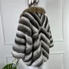 女性の毛皮のフェイクレディースジャケットリアルレックスラビットコートカラー豪華な暖かい冬のファッション服231110