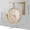 Wall Clocks Modern Double-sided Clock Large Metal Mechanism Home Living Room Silent Nordic Decor Saat Gift FZ333