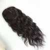 Langer, gewellter Topper aus brasilianischem, reinem Echthaar für Frauen mit 4 Clips im Haar, Toupet, gewelltes, feines Haarteil, echte Kopfhaut, braun, natur, schwarz, 30,5–50,8 cm