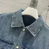 Veste de chemise à outils de costume en denim à deux pièces avec mini-jupe à jupe à juge de poche h Version Casual Fashion 2023 Style d'été 0327 230410